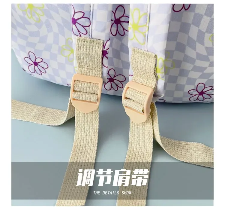 Tas Ransel Wanita Bahan Kain Motif Polkadot Warna Ungu Bentuk Kotak Tali Serut Grosir Import