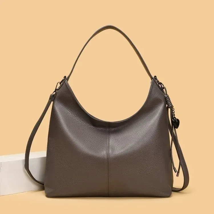 Tas Tote Wanita Bahan PU Sintetis Polos Bentuk Kotak Tali Lebar Resleting Grosir Import