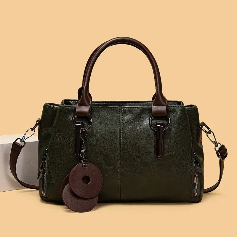 Tas Selempang Wanita Bahan Kain Polos Warna Hijau Bentuk Kotak Tali Panjang Grosir Import kategori tas selempang grosir
