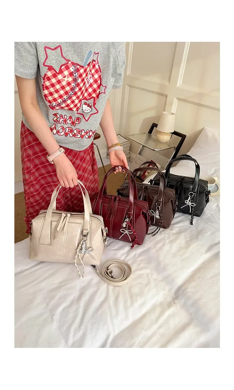 Tas Kosmetik Bahan PU Sintetis Polos Warna Hitam Bentuk Kotak Tali Panjang Grosir Import