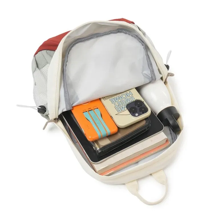 Tas Ransel Wanita Bahan Nylon Warna Merah Resleting Grosir Import