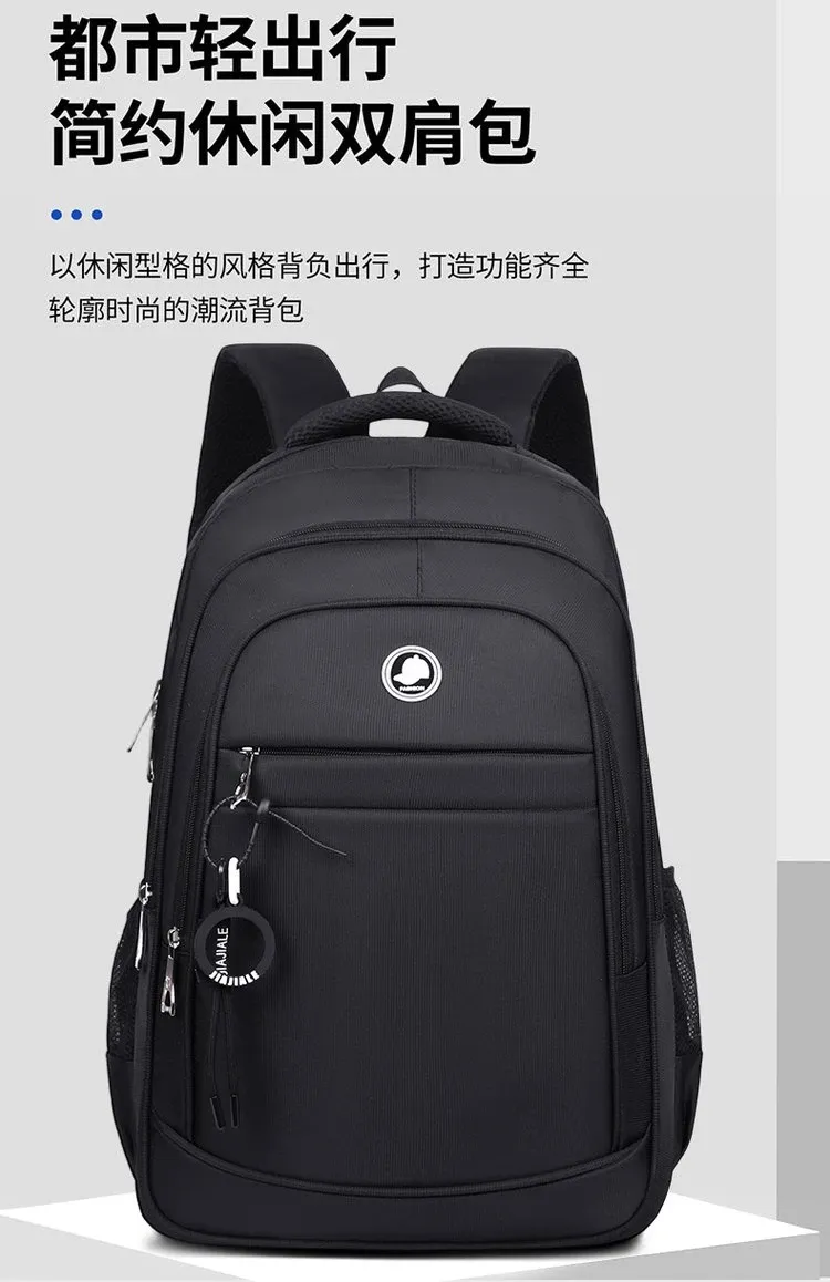 Tas Ransel Wanita Bahan Nylon Polos Warna Hitam Bentuk Kotak Tali Lebar Grosir Import