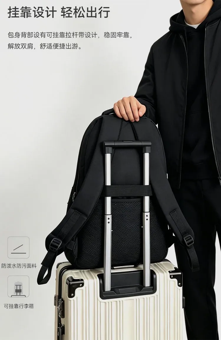 Tas Ransel Wanita Bahan Nylon Polos Warna Hitam Bentuk Kotak Tali Lebar Grosir Import