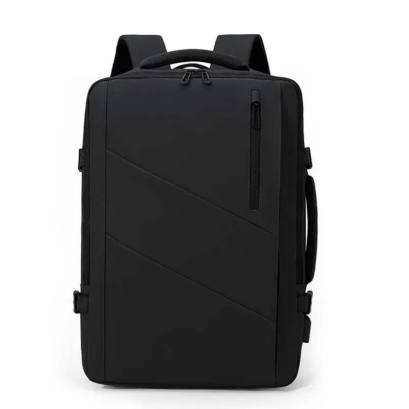 Tas Ransel Pria Bahan Oxford Polos Warna Hitam Bentuk Kotak Tali Lebar Resleting Stok China
