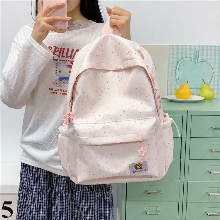 Tas Ransel Wanita Bahan Kain Motif Print Warna Hitam Bentuk Kotak Tali Lebar Grosir Import kategori tas selempang grosir