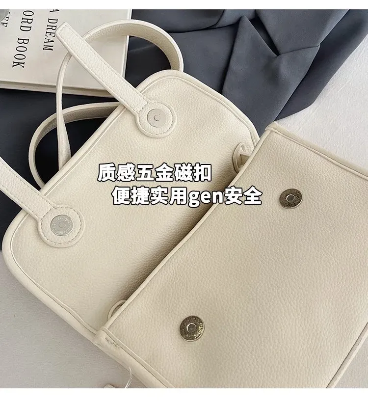 Tas Selempang Wanita Bahan PU Sintetis Polos Warna Abu-Abu Bentuk Kotak Tali Model Flap Grosir