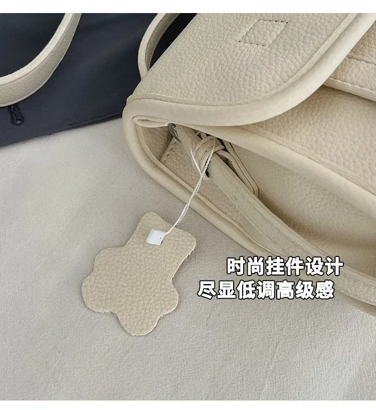 Tas Selempang Wanita Bahan PU Sintetis Polos Warna Abu-Abu Bentuk Kotak Tali Model Flap Grosir