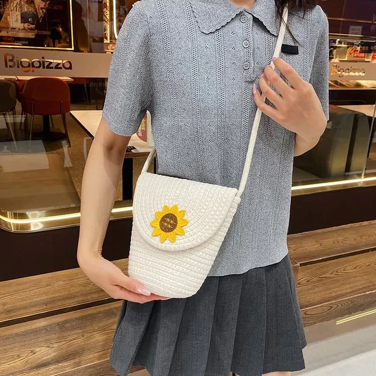 Tas Selempang Wanita Bahan PU Sintetis Polos Warna Putih Bentuk Kotak Tali Model Flap Grosir