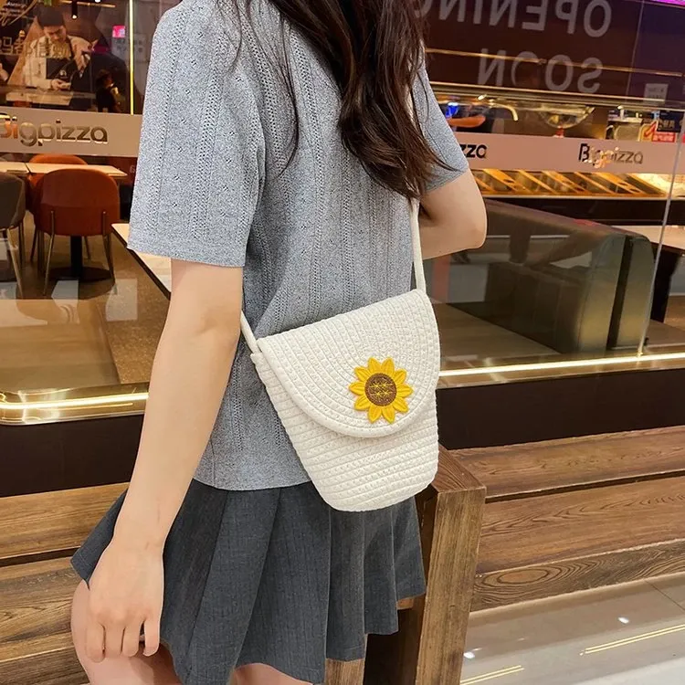 Tas Selempang Wanita Bahan PU Sintetis Polos Warna Putih Bentuk Kotak Tali Model Flap Grosir