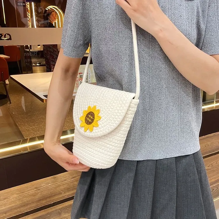 Tas Selempang Wanita Bahan PU Sintetis Polos Warna Putih Bentuk Kotak Tali Model Flap Grosir
