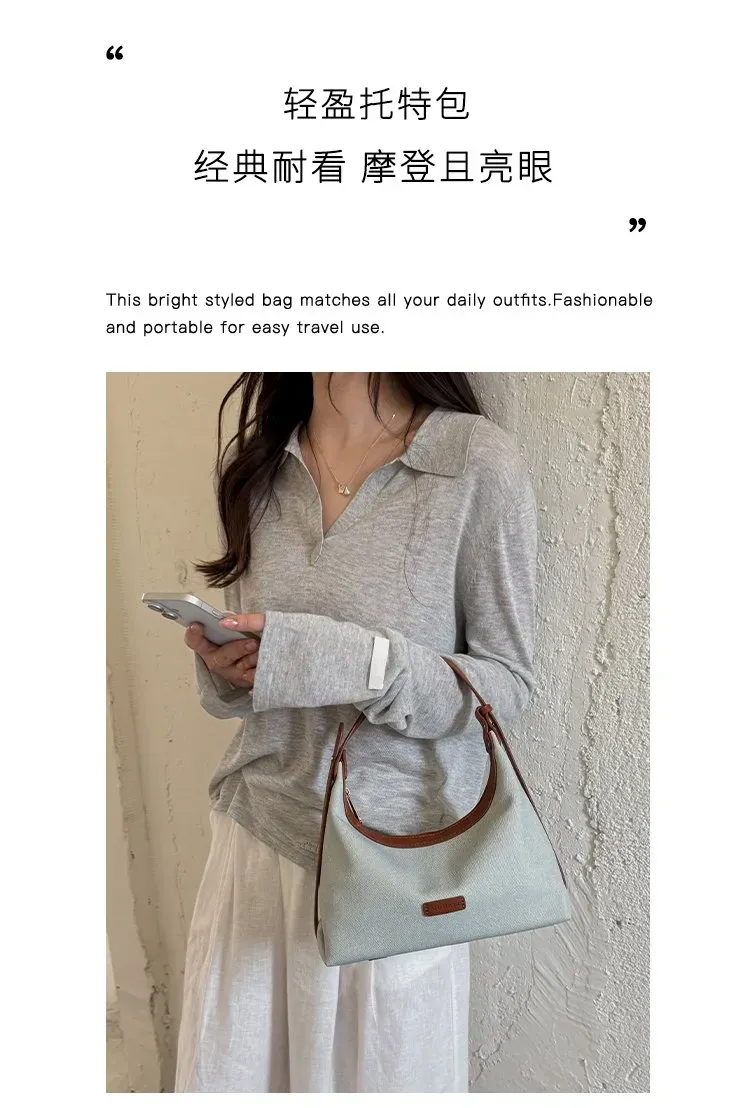 Tas Selempang Wanita Bahan PU Sintetis Polos Warna Biru Model Hobo Tali Panjang Resleting