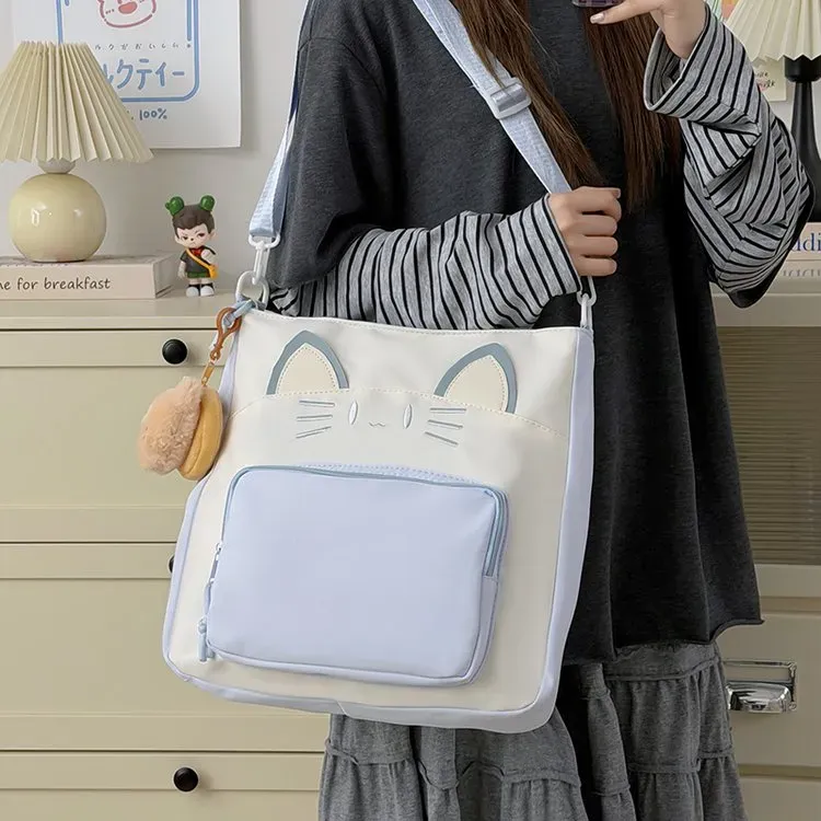 Tas Ransel Wanita Bahan Kain Polos Warna Abu-Abu Bentuk Kotak Tali Lebar Grosir Import