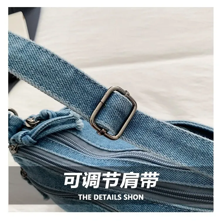 Tas Selempang Wanita Bahan PU Sintetis Polos Warna Biru Bentuk Kotak Tali Model Import
