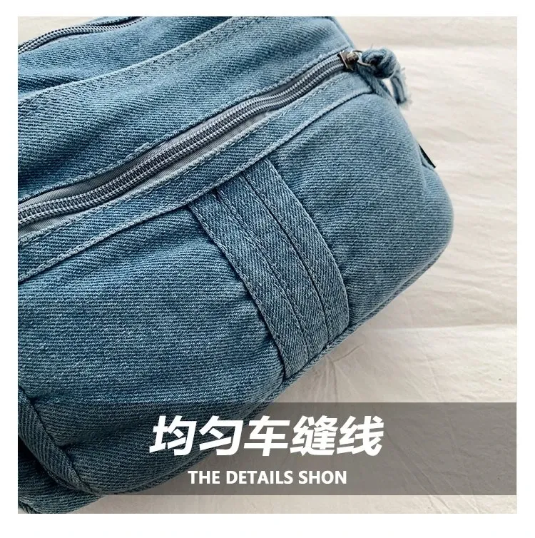 Tas Selempang Wanita Bahan PU Sintetis Polos Warna Biru Bentuk Kotak Tali Model Import