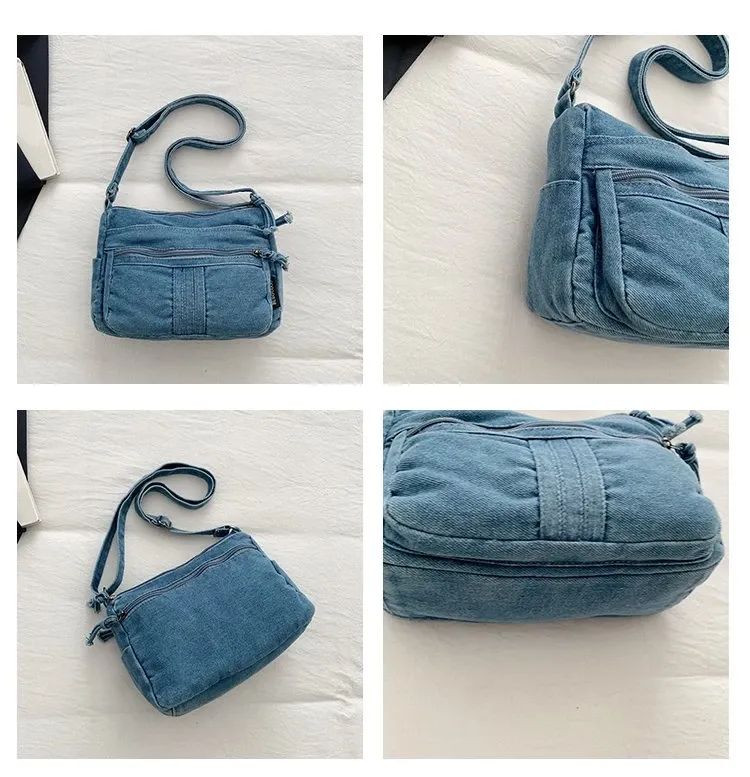 Tas Selempang Wanita Bahan PU Sintetis Polos Warna Biru Bentuk Kotak Tali Model Import