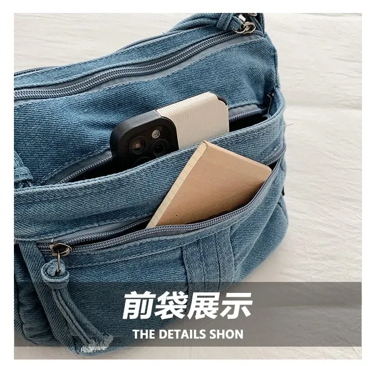 Tas Selempang Wanita Bahan PU Sintetis Polos Warna Biru Bentuk Kotak Tali Model Import