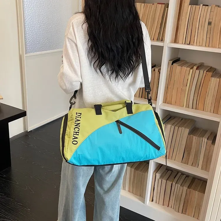 Tas Selempang Wanita Bahan Nylon Polos Warna Hitam Bentuk Kotak Tali Lebar Grosir Import