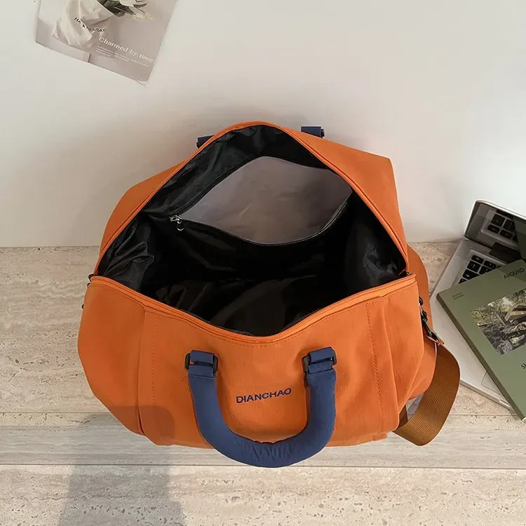 Tas Selempang Wanita Bahan Nylon Polos Warna Hitam Bentuk Kotak Tali Lebar Grosir Import
