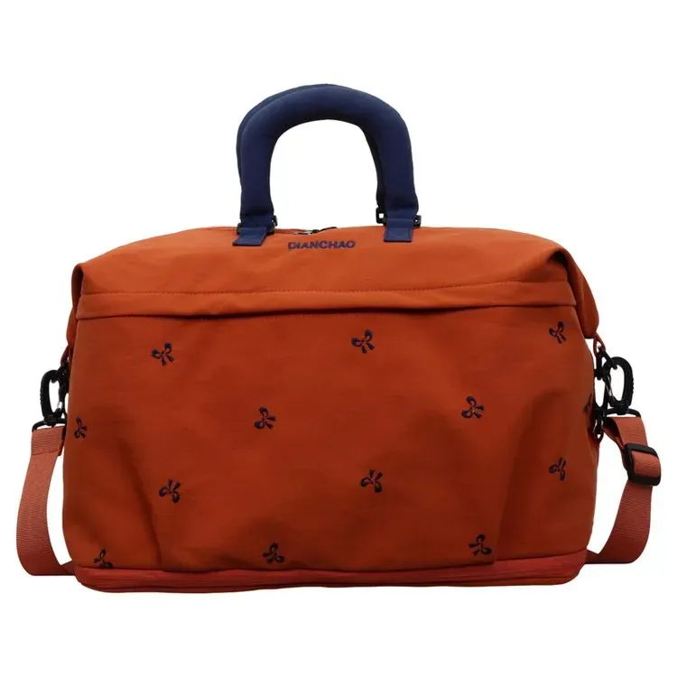Tas Selempang Wanita Bahan Kain Motif Print Bentuk Kotak Tali Rantai Resleting Grosir Import