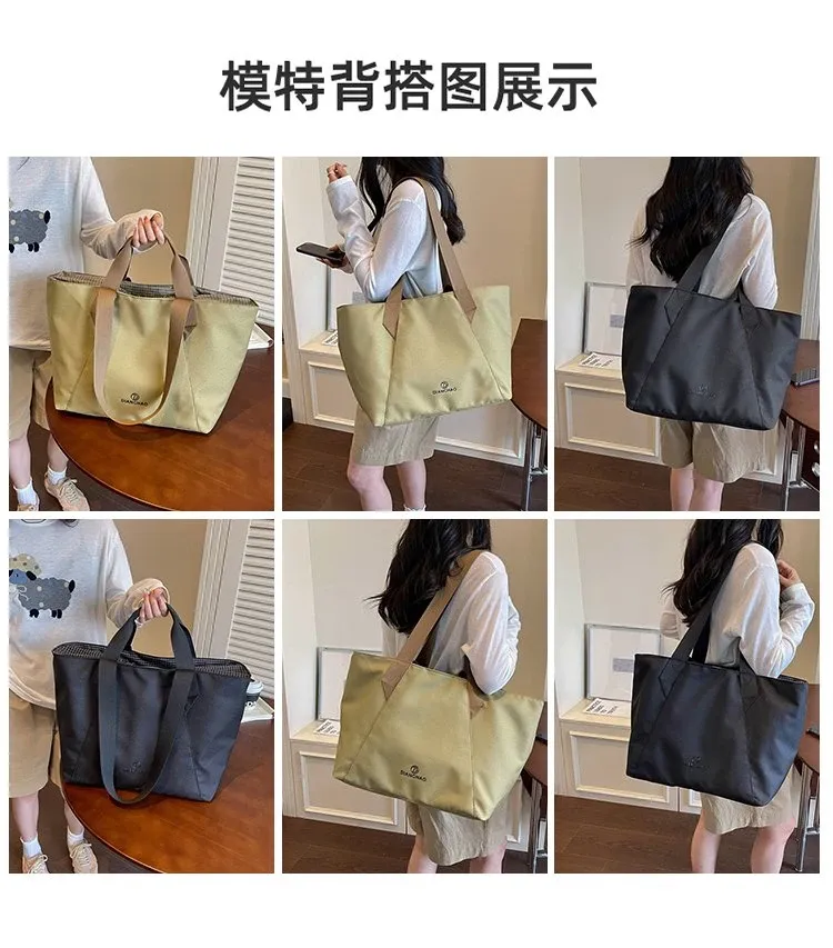 Tas Selempang Wanita Bahan Nylon Polos Warna Ungu Bentuk Kotak Tali Lebar Grosir Import