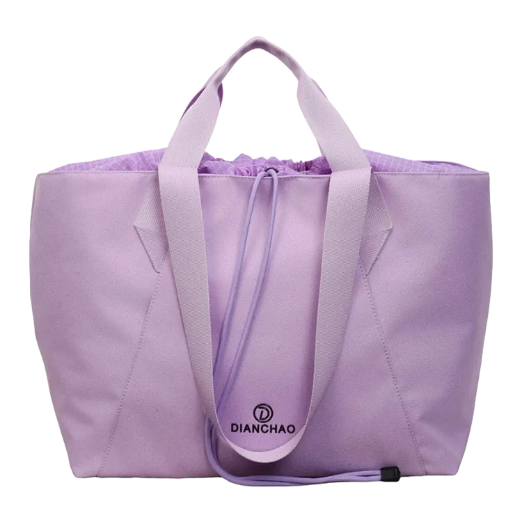 Tas Selempang Wanita Bahan Nylon Polos Warna Ungu Bentuk Kotak Tali Lebar Grosir Import