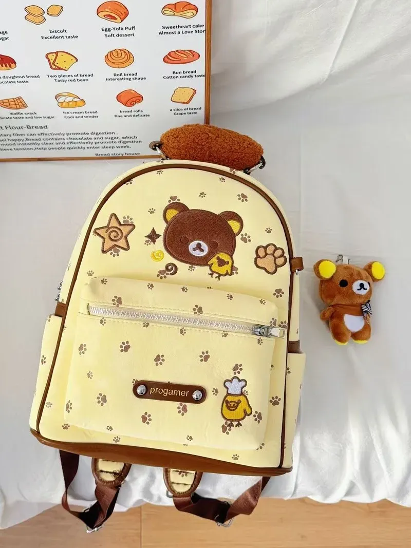 Tas Ransel Anak Bahan Kain Motif Print Bentuk Kotak Tali Lebar Resleting Grosir Import