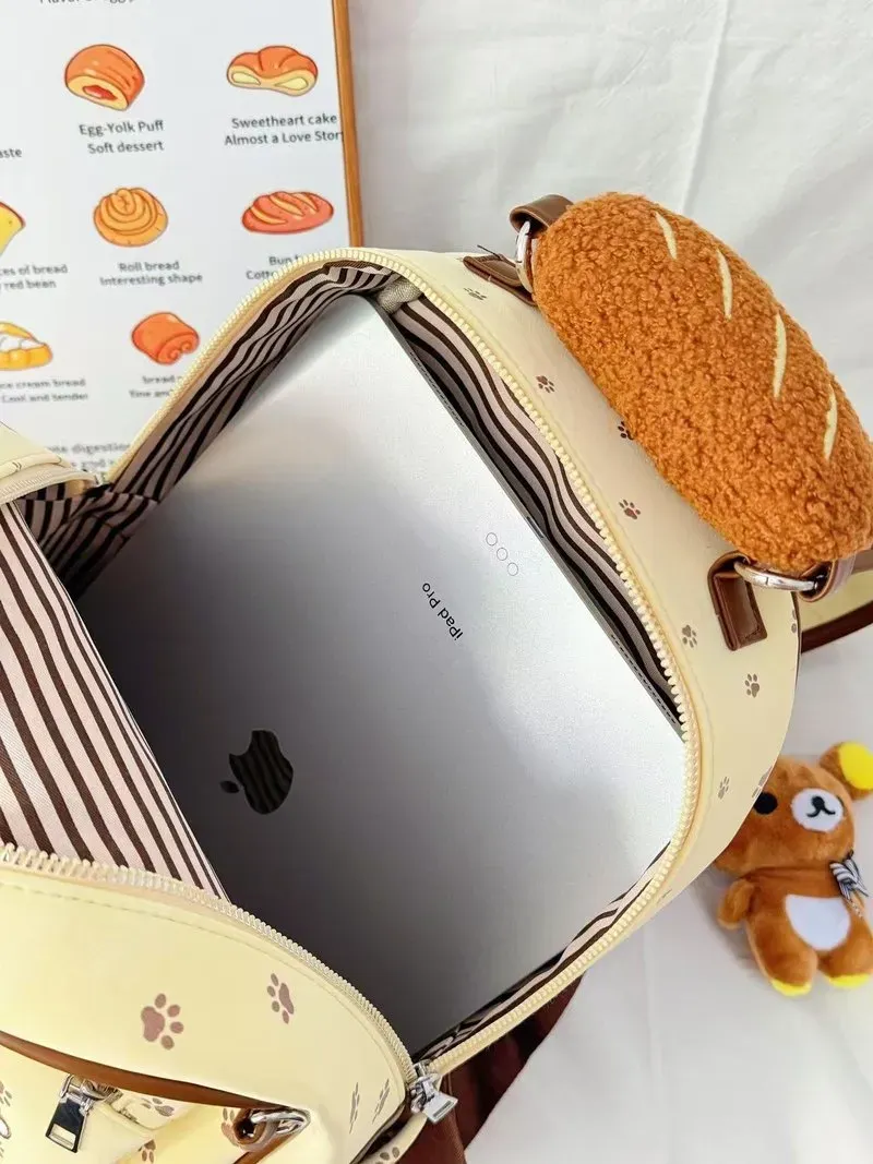 Tas Ransel Anak Bahan Kain Motif Print Bentuk Kotak Tali Lebar Resleting Grosir Import