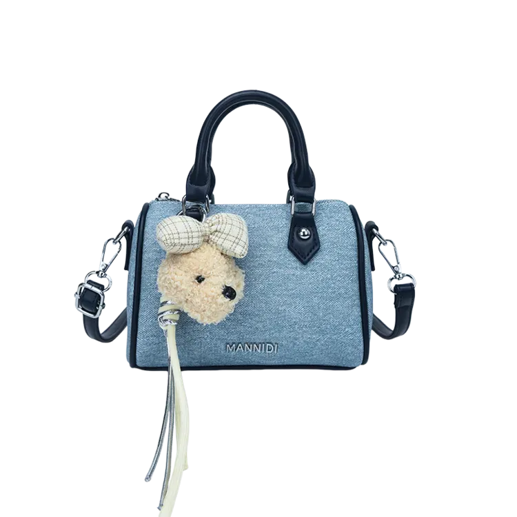 Tas Selempang Wanita Bahan PU Sintetis Polos Warna Biru Bentuk Kotak Tali Resleting Grosir