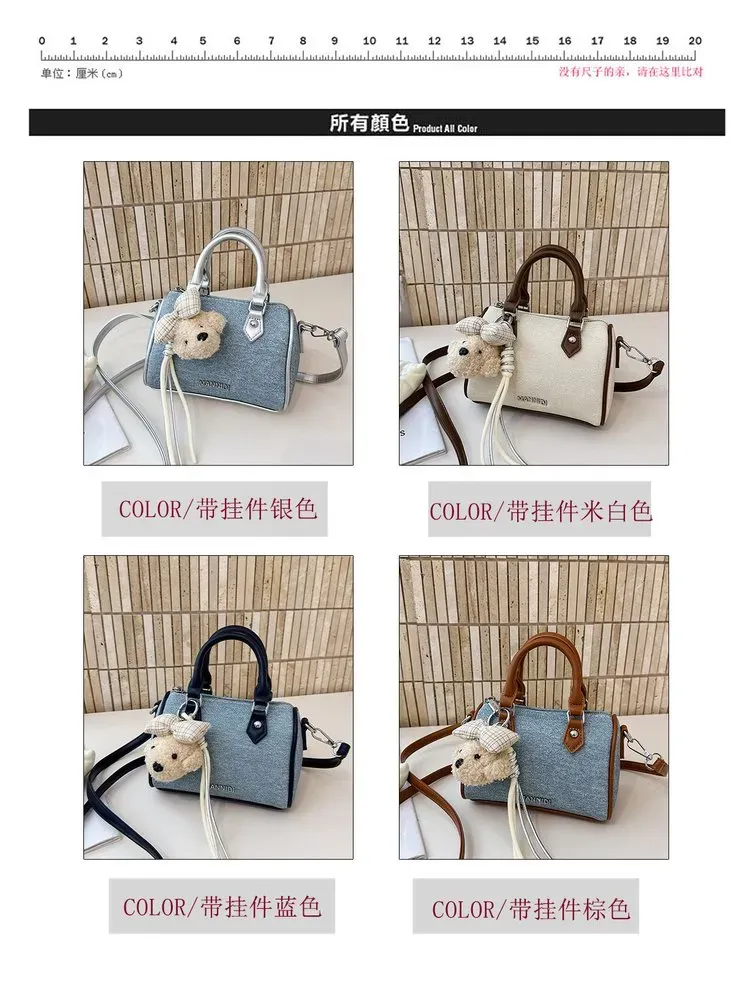 Tas Selempang Wanita Bahan PU Sintetis Polos Warna Biru Bentuk Kotak Tali Resleting Grosir