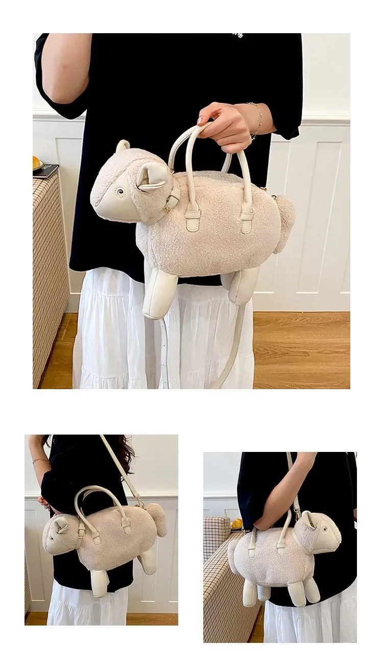 Tas Selempang Wanita Bahan PU Sintetis Polos Warna Putih Bentuk Bulat Tali Resleting Grosir