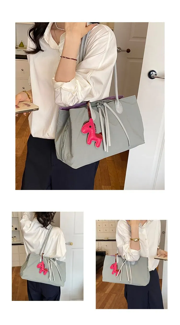 Tas Selempang Wanita Bahan PU Sintetis Polos Warna Hijau Bentuk Kotak Tali Lebar Bahan Kanvas