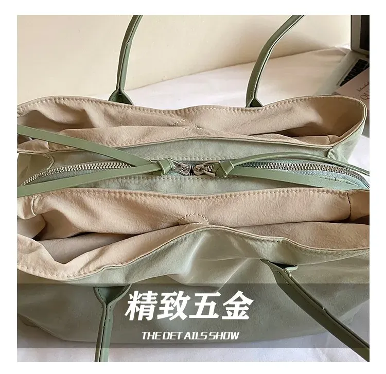 Tas Selempang Wanita Bahan PU Sintetis Polos Warna Hijau Bentuk Kotak Tali Lebar Bahan Kanvas