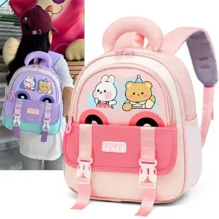Tas Selempang Anak Bahan Kain Motif Print Warna Pink Bentuk Kotak Tali Lebar Koleksi Reseller