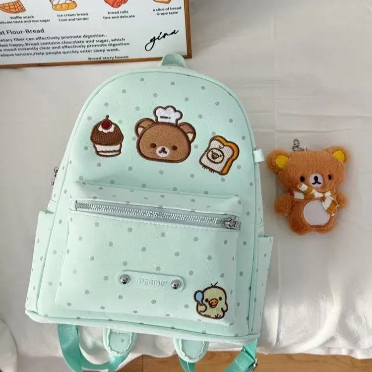 Tas Ransel Wanita Bahan Kain Polos Warna Biru Bentuk Kotak Tali Lebar Resleting Grosir Import