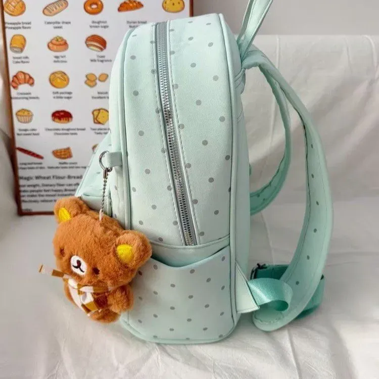 Tas Ransel Wanita Bahan Kain Polos Warna Biru Bentuk Kotak Tali Lebar Resleting Grosir Import