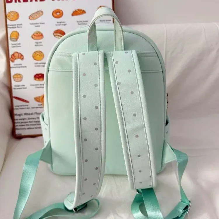 Tas Ransel Wanita Bahan Kain Polos Warna Biru Bentuk Kotak Tali Lebar Resleting Grosir Import