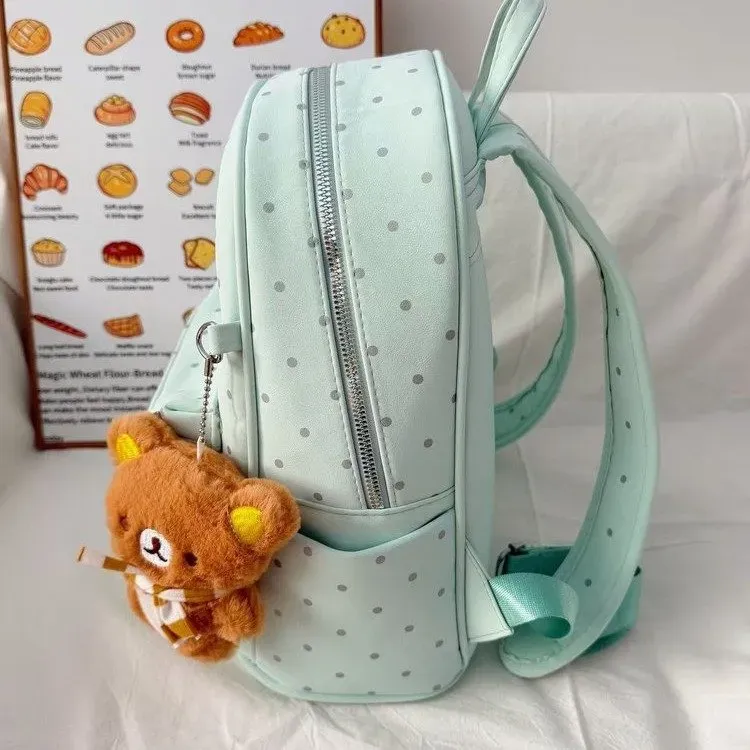 Tas Ransel Wanita Bahan Kain Polos Warna Biru Bentuk Kotak Tali Lebar Resleting Grosir Import