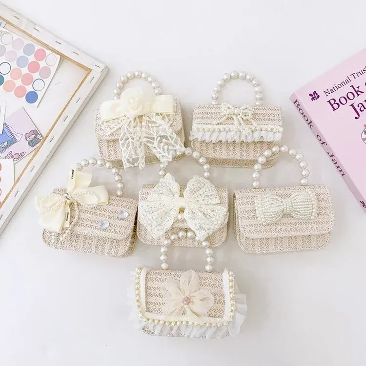 Tas Selempang Anak Bahan PU Sintetis Motif Print Warna Putih Bentuk Kotak Tali Grosir Import