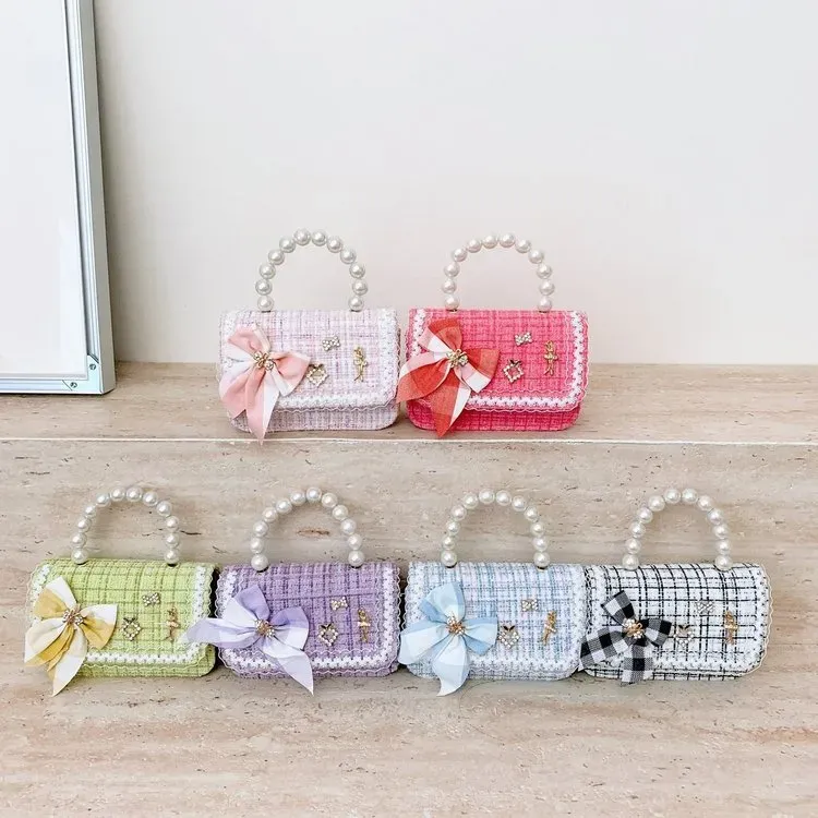 Tas Selempang Anak Bahan PU Sintetis Motif Print Warna Putih Bentuk Kotak Tali Grosir Import