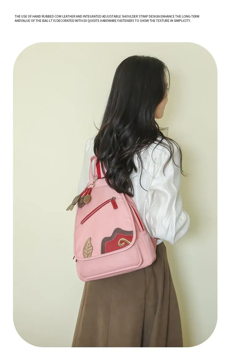 Tas Selempang Wanita Bahan Nylon Warna Ungu Resleting Grosir Import