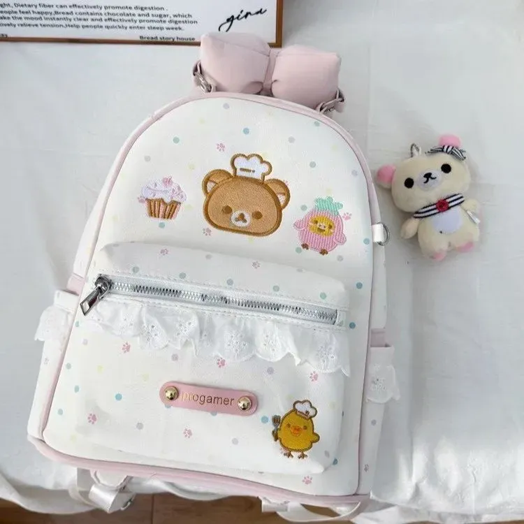 Tas Ransel Anak Bahan PU Sintetis Polos Warna Putih Bentuk Kotak Tali Lebar Grosir Import
