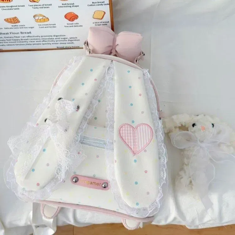 Tas Ransel Anak Bahan PU Sintetis Polos Warna Putih Bentuk Kotak Tali Lebar Grosir Import