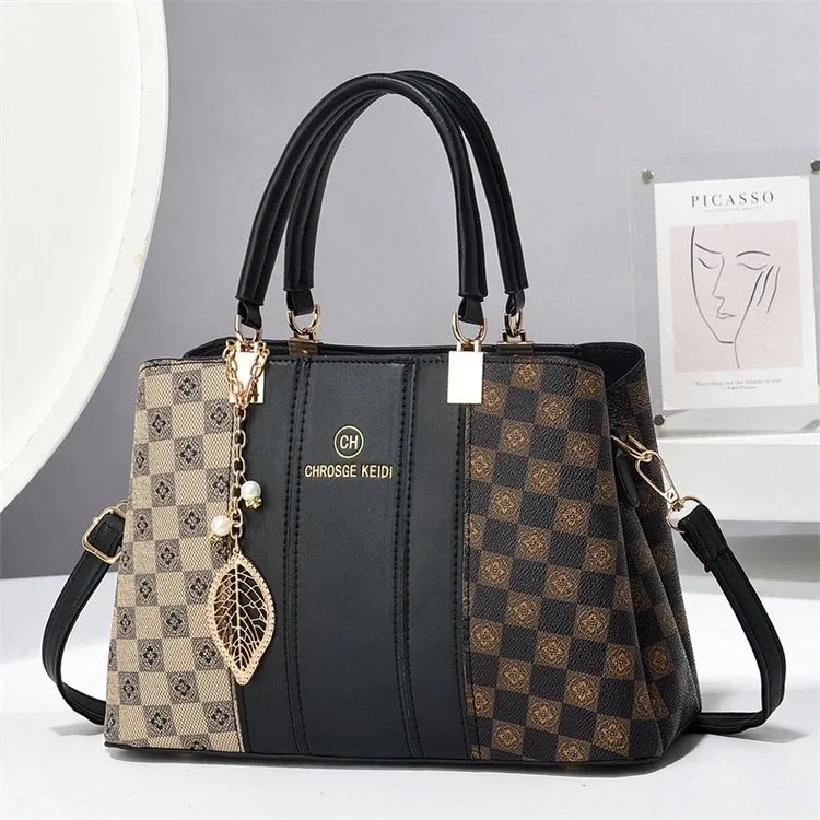 Tas Selempang Wanita Bahan PU Sintetis Motif Polkadot Warna Pink Bentuk Kotak Warna Kuning