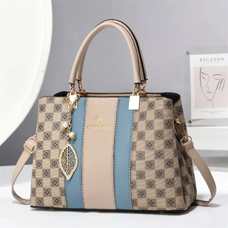 Tas Selempang Wanita Bahan PU Sintetis Motif Polkadot Warna Pink Bentuk Kotak Warna Kuning