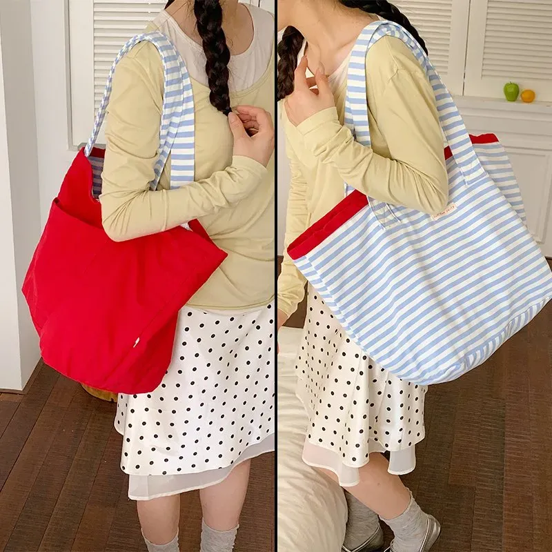 Tas Selempang Wanita Bahan PU Sintetis Motif Garis Warna Hitam Bentuk Kotak Tali untuk Reseller
