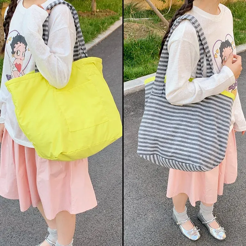 Tas Selempang Wanita Bahan PU Sintetis Motif Garis Warna Hitam Bentuk Kotak Tali untuk Reseller