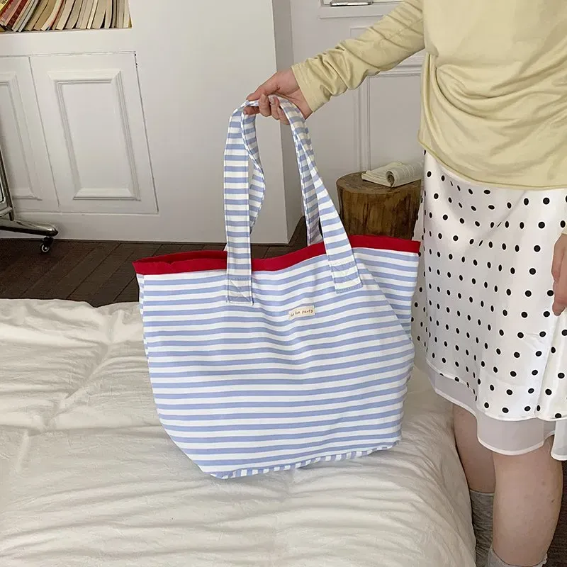 Tas Selempang Wanita Bahan PU Sintetis Motif Garis Warna Hitam Bentuk Kotak Tali untuk Reseller