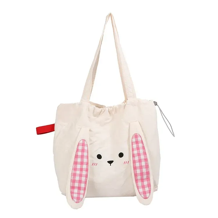 Tas Selempang Wanita Bahan Nylon Motif Print Warna Kuning Bentuk Kotak Tali Grosir Import