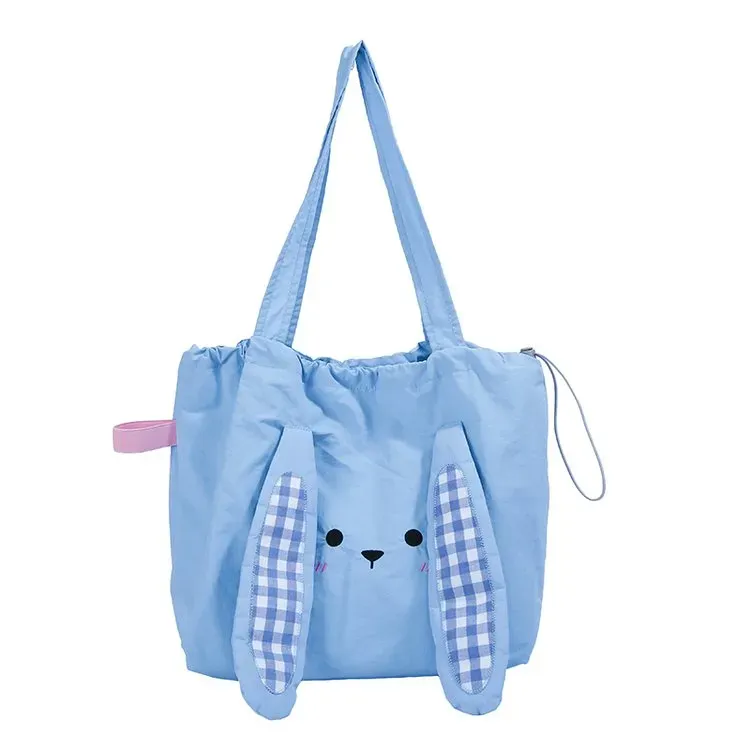 Tas Selempang Wanita Bahan Nylon Motif Print Warna Kuning Bentuk Kotak Tali Grosir Import