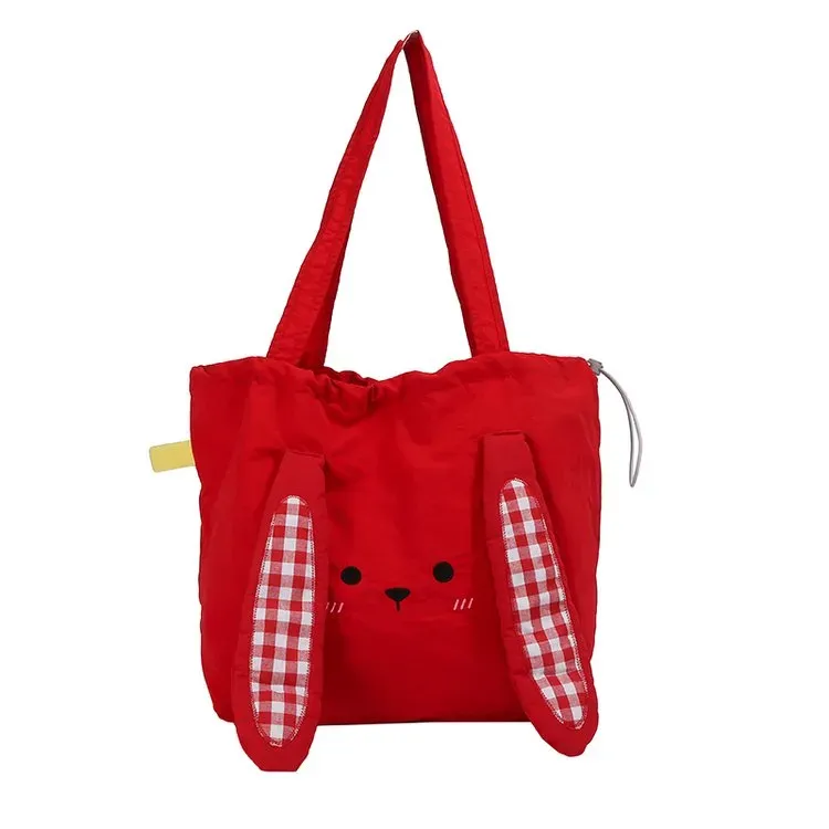 Tas Selempang Wanita Bahan Nylon Motif Print Warna Kuning Bentuk Kotak Tali Grosir Import